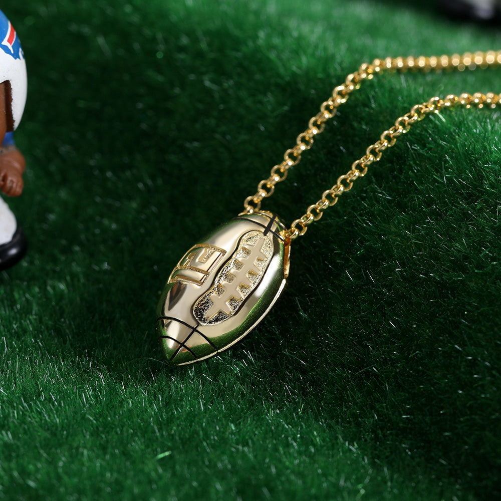 Custom Engraved Football Charm  Necklace