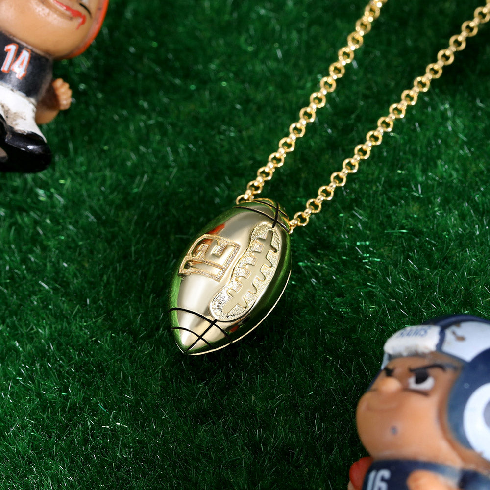 Custom Engraved Football Charm  Necklace