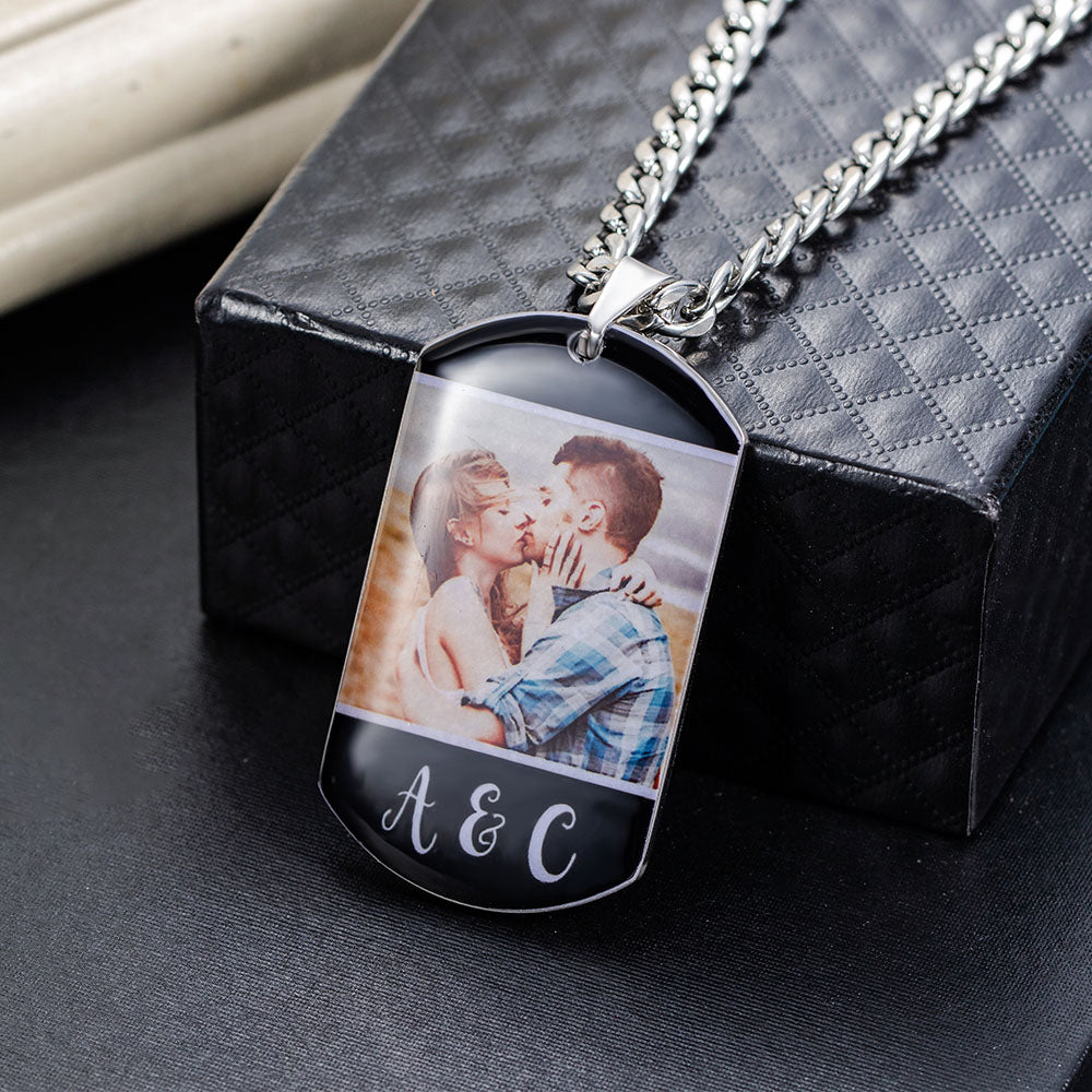 Custom Dog Tag Necklace with multiple photos