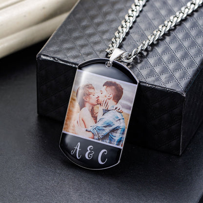 Custom Dog Tag Necklace with multiple photos
