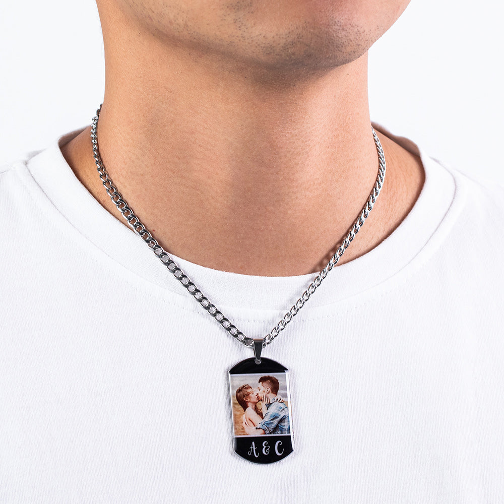 Custom Dog Tag Necklace with multiple photos
