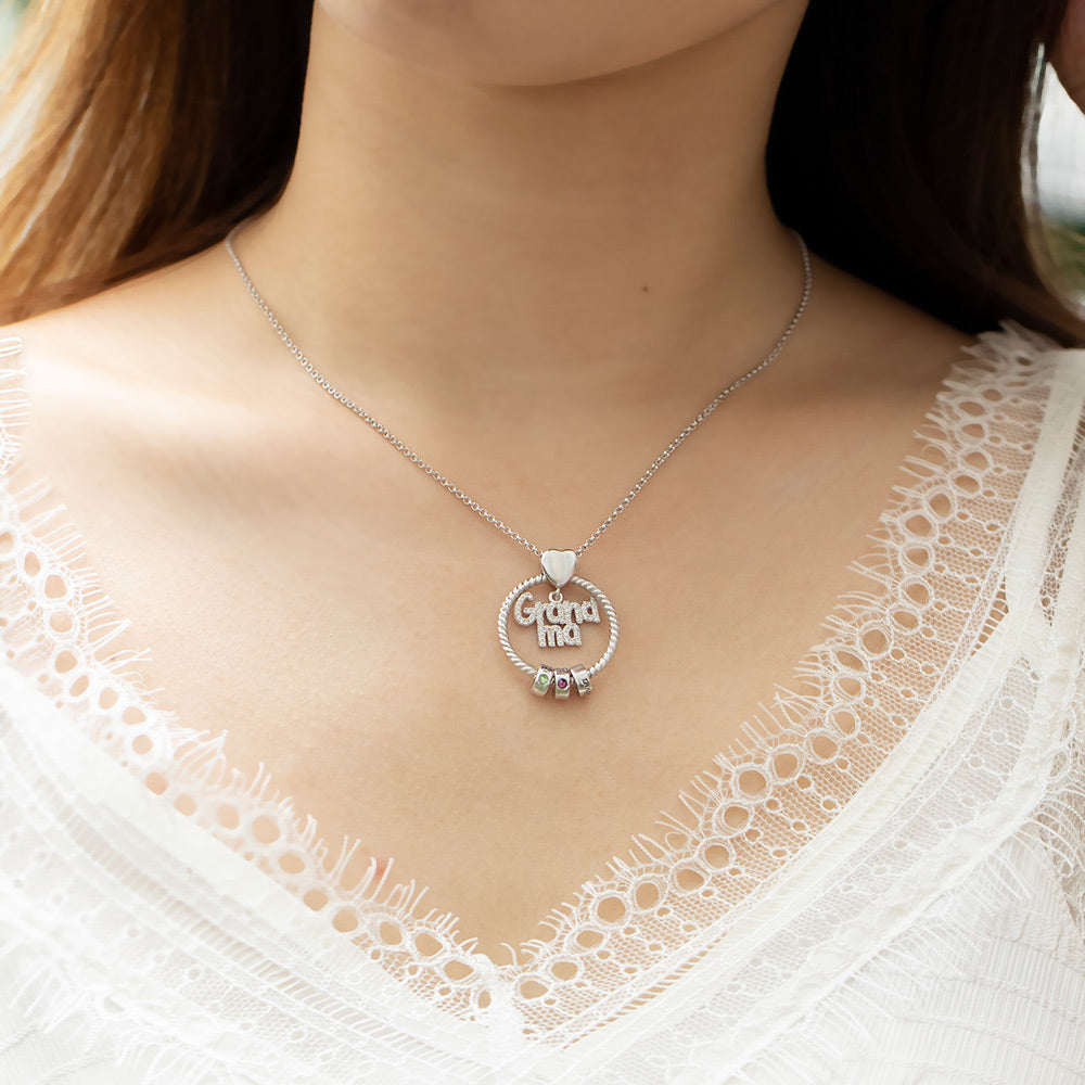 Personalized Grandma Grandma necklace with kids name and birthstone