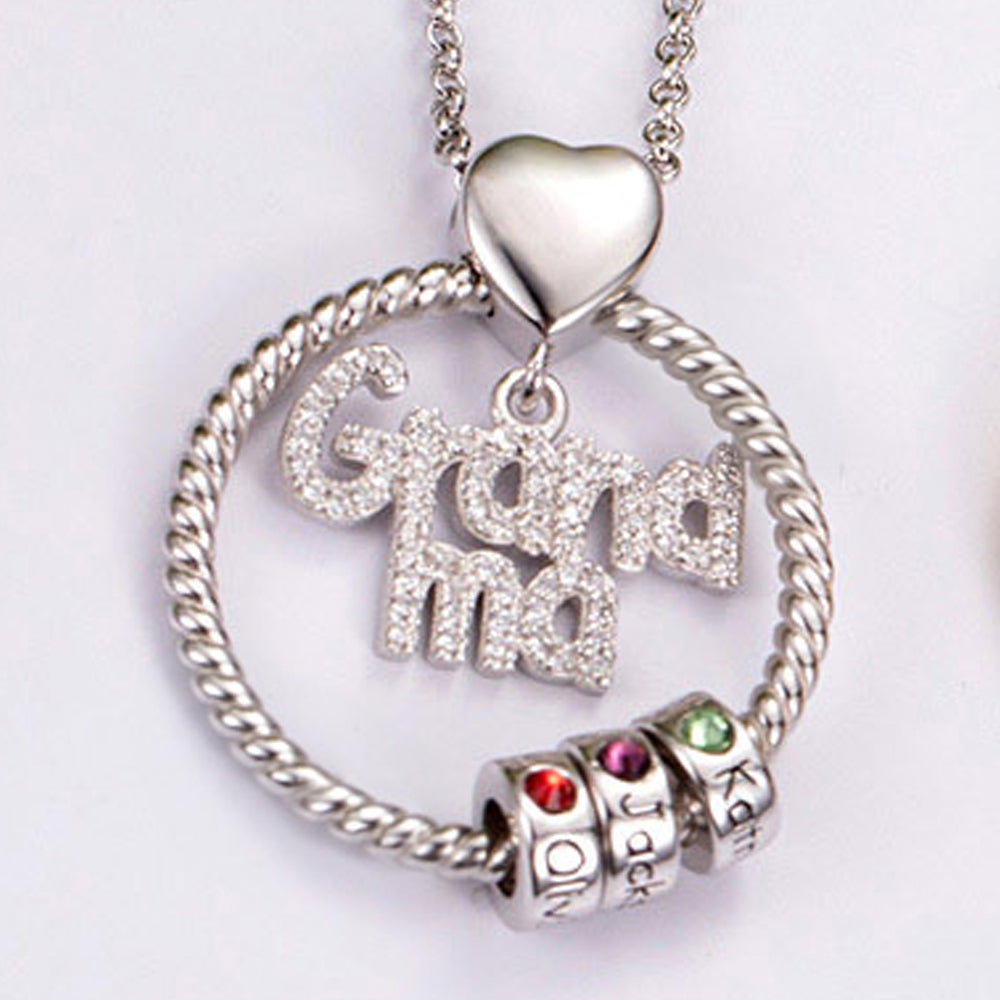 Personalized Grandma Grandma necklace with kids name and birthstone