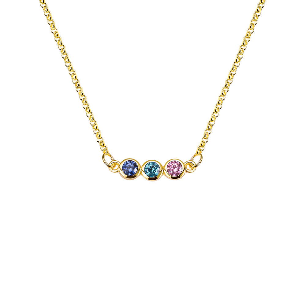 Personalized Dainty Family Circle Birthstone Necklace