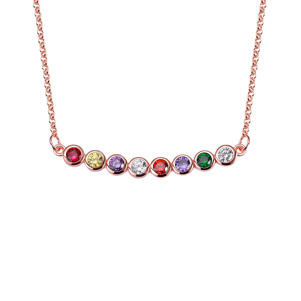 Personalized Dainty Family Circle Birthstone Necklace