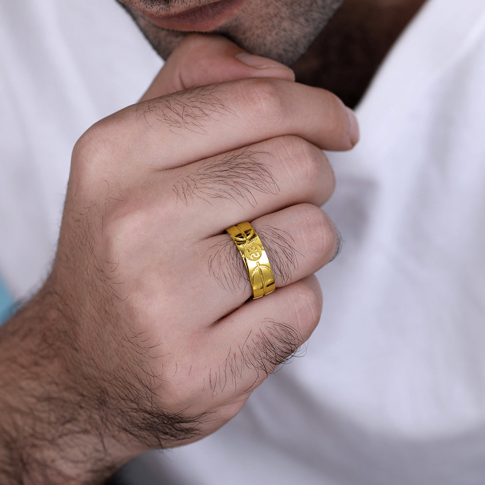 Custom Engraved Basketball Signet Ring in Silver