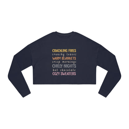 Cracking fires Chilly Night Design Women's Cropped Sweatshirt