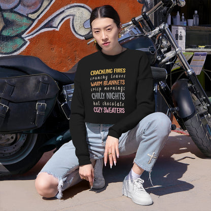 Cracking fires Chilly Night Design Women's Cropped Sweatshirt