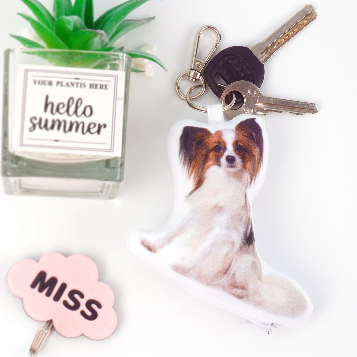 Customized Pet Photo Charm plush key chain | Handbag plush charm | Schoolbag plush charm