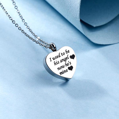 Custom Heart Shape Stainless Steel Cremation Ash Necklace