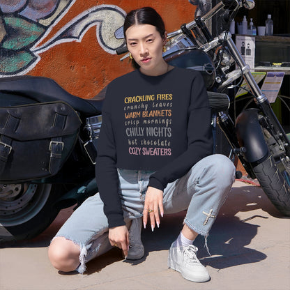 Cracking fires Chilly Night Design Women's Cropped Sweatshirt
