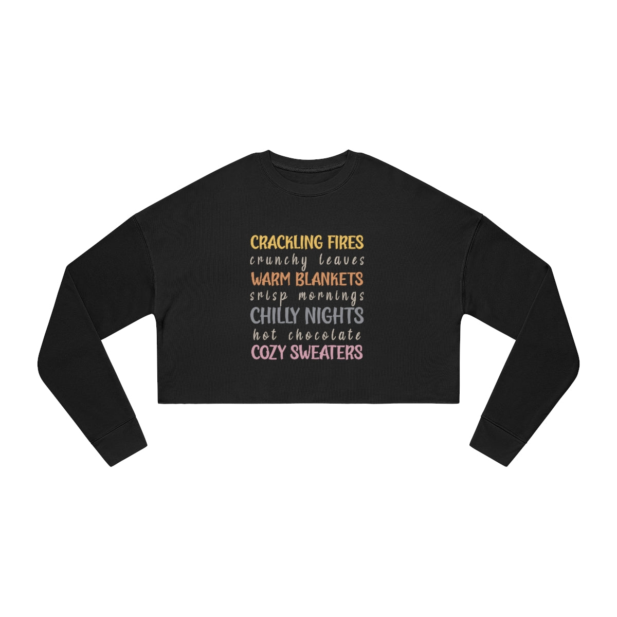 Cracking fires Chilly Night Design Women's Cropped Sweatshirt