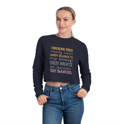 Cracking fires Chilly Night Design Women's Cropped Sweatshirt